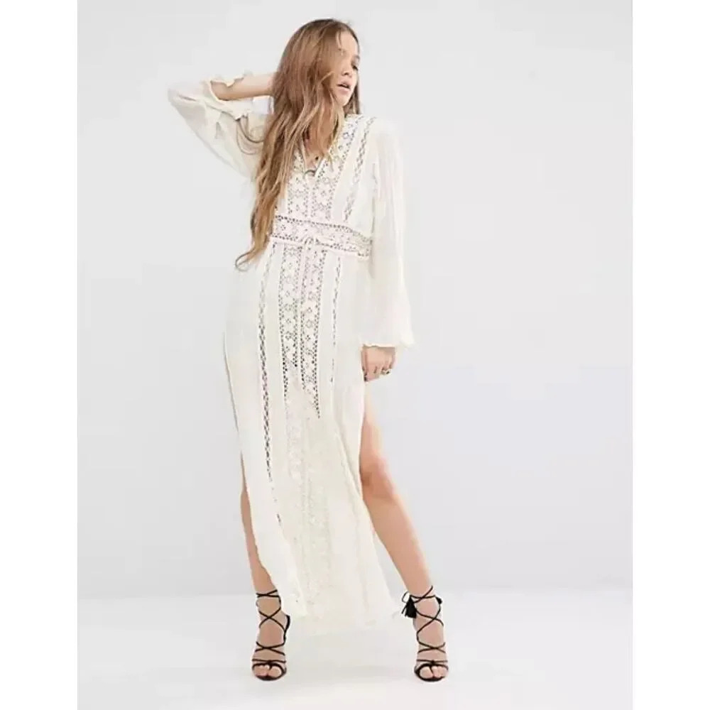 JEN'S PIRATE BOOTY x FREE PEOPLE | Kingdom Maxi Dress Seafoam Pale Green | Small